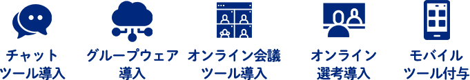 チャットツール導入 グループウェア導入 オンライン会議ツール導入 オンライン選考導入 モバイルツール付与