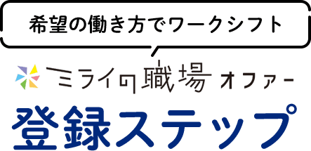 希望の働き方でワークシフト ミライの職場オファー 登録ステップ